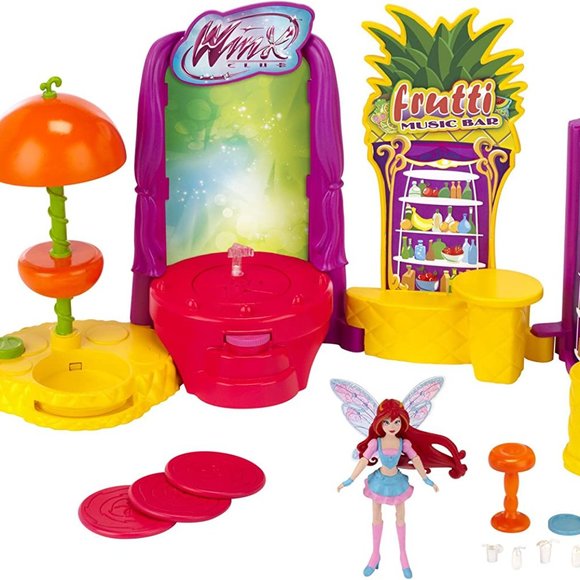 CUTE Winx Club Frutti Music Bar Playset & Mini 3.75" Bloom Doll & Accessories - Picture 4 of 4